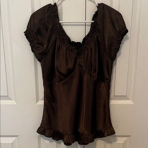 Daisy Fuentes Chocolate Brown Blouse